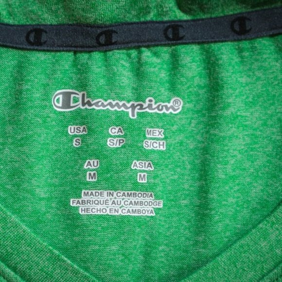 Lot of 2 Champion Soft V-Neck Shirts, Gray & Green - Picture 3 of 8